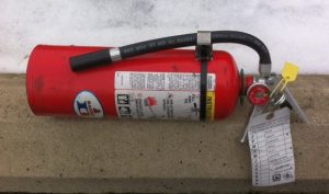 A damaged fire extinguisher Total Safe UK Essex