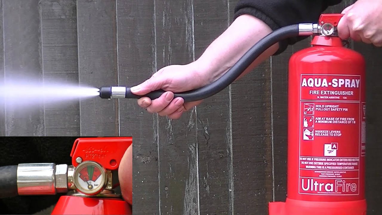 Fire extinguisher clearance water squirter