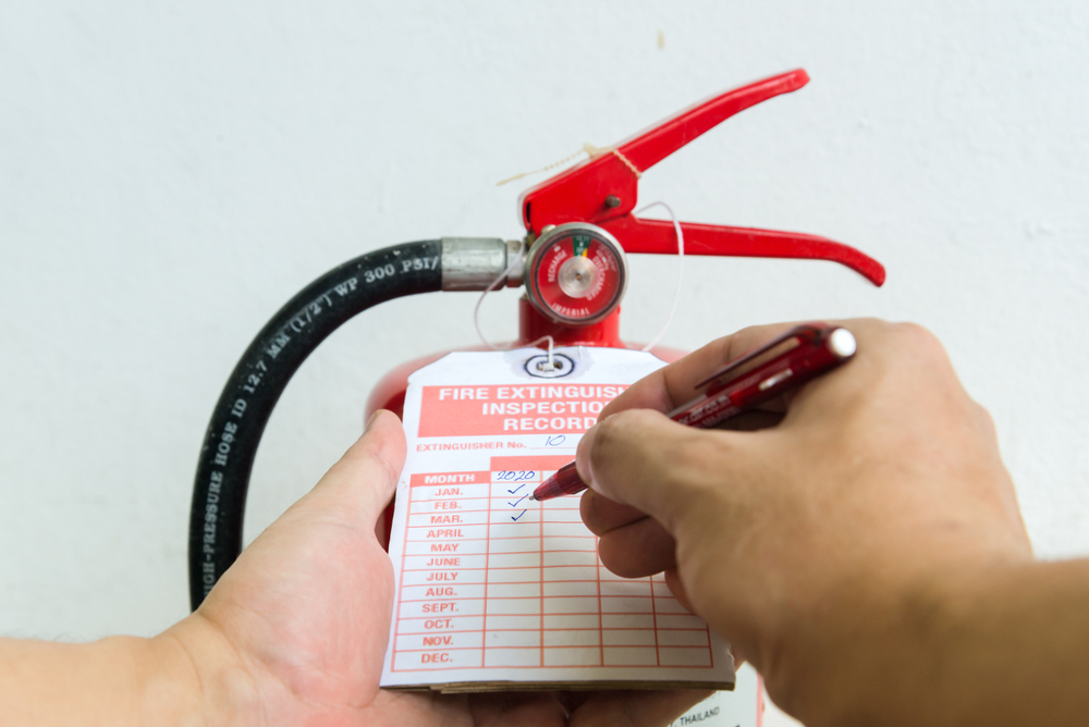 Fire extinguisher monthly inspection check list